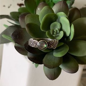 Vintage Sterling Silver and Marcasite Ring with a Beautiful Shell Swirl